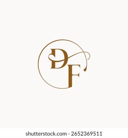 monogram elegant style luxurius feeling with flow DF circle fows wedding logo letter