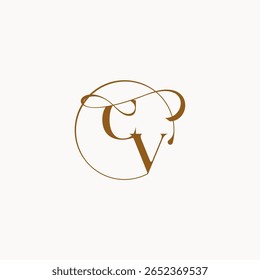 monogram elegant style luxurius feeling with flow CV circle fows wedding logo letter