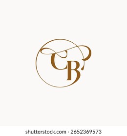 monograma estilo elegante sensación de lujo con flujo CB círculo fluye letra del logotipo de la boda