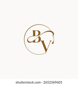 monogram elegant style luxurius feeling with flow BV circle fows wedding logo letter