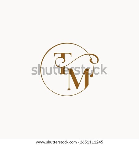 monogram elegant style luxurius feeling with flow TM circle fows wedding logo letter