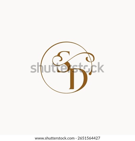 monogram elegant style luxurius feeling with flow SD circle fows wedding logo letter