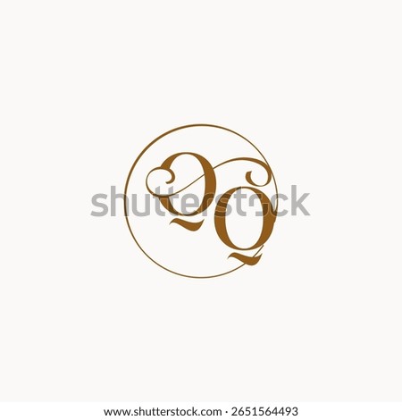 monogram elegant style luxurius feeling with flow QQ circle fows wedding logo letter