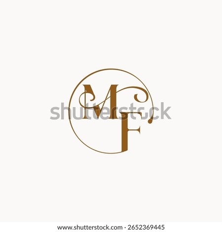 monogram elegant style luxurius feeling with flow MF circle fows wedding logo letter