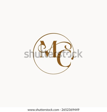 monogram elegant style luxurius feeling with flow MC circle fows wedding logo letter