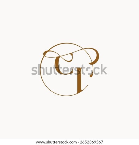monogram elegant style luxurius feeling with flow CI circle fows wedding logo letter
