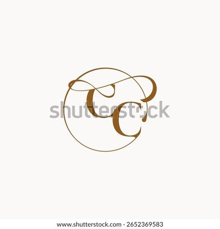 monogram elegant style luxurius feeling with flow CC circle fows wedding logo letter