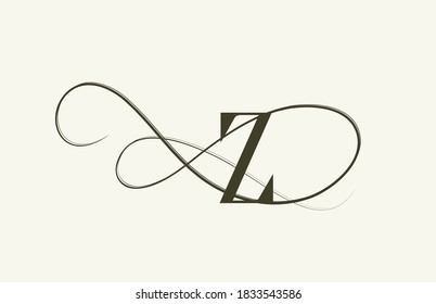 monogram elegant vintage Z alphabet letter logo icon. green creative design for business and company