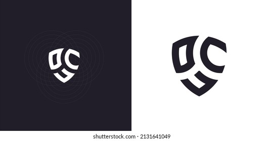 MONOGRAM EMBLEM LETTERING DCU LOGO DESIGN