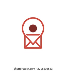 The monogram is the Envelope and map. Elegant and outline.