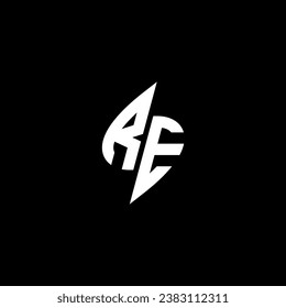 RE monogramm-Begleitlogo-Design mit coolem Formkonzept, Vektorgrafik