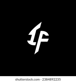 IF monogram esport logo design with cool shape concept in vector