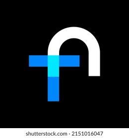 monogramm flacher Buchstabe c t Logo-Design	
