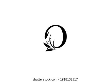 Monogram Flourishes Letter O Logo Manual Elegant Minimalism Sign Vector