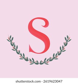 Monogram font floral garland ornament logo