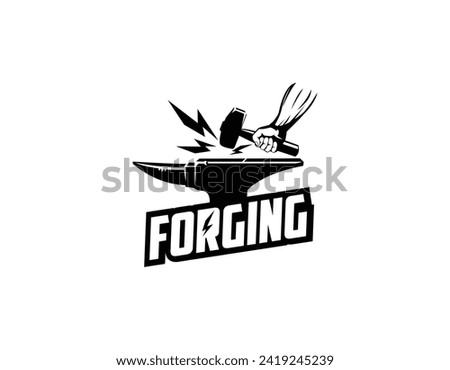 Monogram Forging Blacksmith Business Logo Design Template