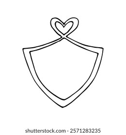 Monogram frame with hearts on top. concept template monogram, coat of arms, photo frame