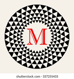 Monogram frame vector illustration, scared geometry monogram