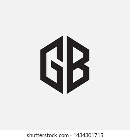 Monogram GB logo template hexagon 