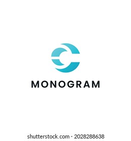 monogram geometric connect letter c branding modern design