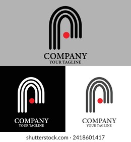 logotipo de geometría de monograma fondo blanco y negro