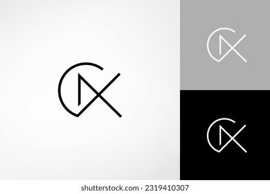 Monogram GK minimalist geometric monoline logo. A simple, sophisticated, and eye-catching logo. Best for fashion, personal brands, law firms, architecture, entertainment, retail, media companies, etc