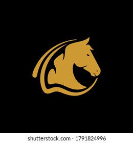 monogram golden horse logo template