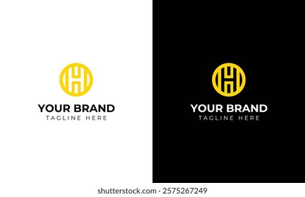 monogram, h, circle, yellow, gold, label, alphabet, logotype, art, business, modern, template, circle, design, sign, symbol, vector, advertisement, badge, company, concepts, connection, creativity, de