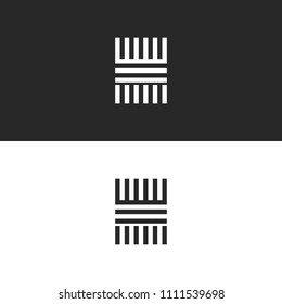 Monogram H letter logo linear design element, elegant hipster design element vector template