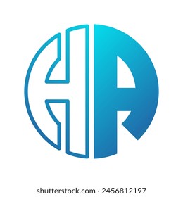 Monogram H Logo Circle Shape Design