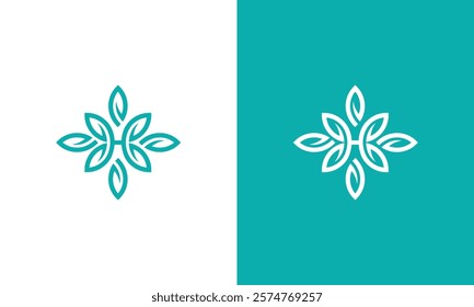 Monogram H logo in leaf or flower shape