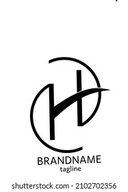 Monogram H logo. with a semi-circle and arc lines that pass through the market indicate that the reach is quite far. good for clothing, cosmetics, travel, etc. companies (free royalty)