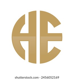 Monogram HE Logo in a Cirle Shape