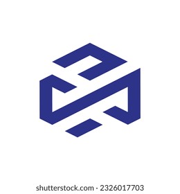 MONOGRAM HEXAGON IN THE SHAPE OF THE LETTERS "S" AND "N"