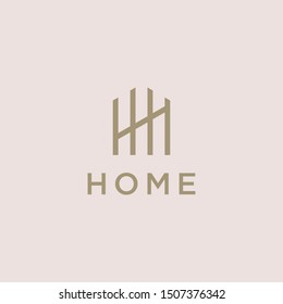 Monogram HH building logo icon design corporate style illustration. creative simple apartment vector symbol logotype