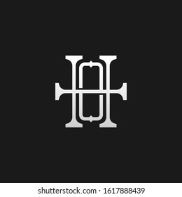 Monogram HO, OH, H, O vector logo in a modern line style