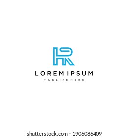 Monogram HR Logo Design vector