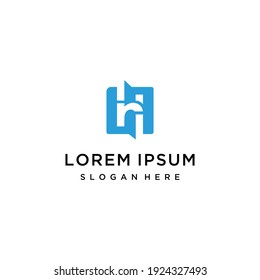 Concepto de logotipo de letra de monograma HR o RH	