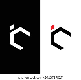 Diseño del logotipo de la letra iC monograma. Logotipo de uso para empresas. Elemento de logotipo