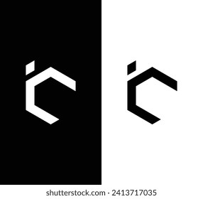 Diseño del logotipo de la letra iC monograma. Logotipo de uso para empresas. Elemento de logotipo
