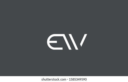 Monogram icon letters logo EW,EW,E and W 