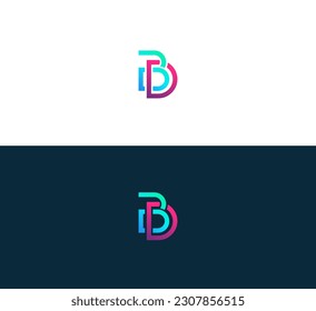 Monogram icon logo BD, DB.