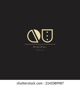 Monogram icon logo QU design