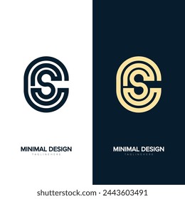 Icono de monograma logo SC o CS diseño vector plantillas