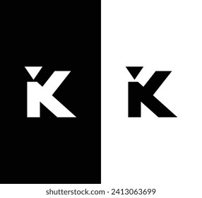 Diseño del logotipo de la letra iK monograma. Logotipo de uso para empresas. Elemento de logotipo