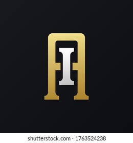 monogram initial AI or IA logo design