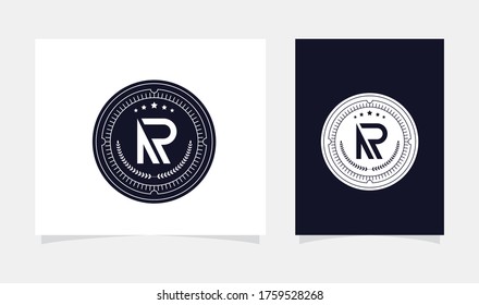 monogram initial AR or R logo design