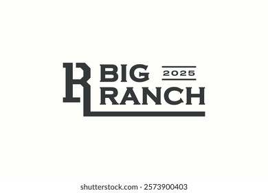 monogram initial BR symbol logo vector design template for big ranch with typography and logotype styles. creative logotype big ranch icon logo design vector ideas