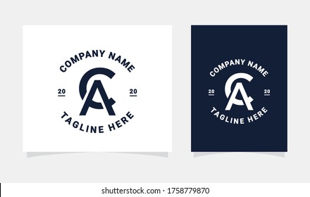 monogram initial CA logo design