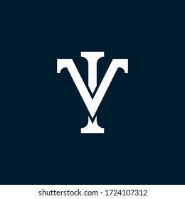 monogram initial IV VI logo design